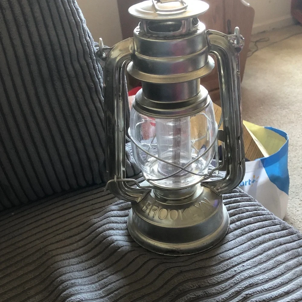 Metallic Silver Vintage-Style Lantern